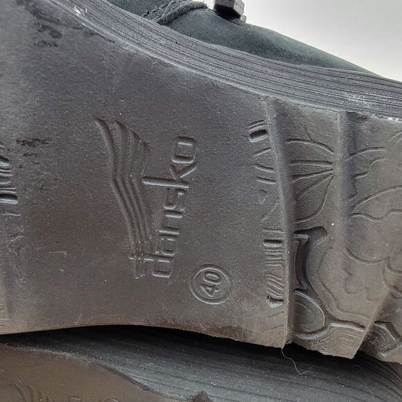 Dansko Cassy Suede Wedge Women's Size 40 10 9 Black Round Closed Toe High Boots - Picture 4 of 5